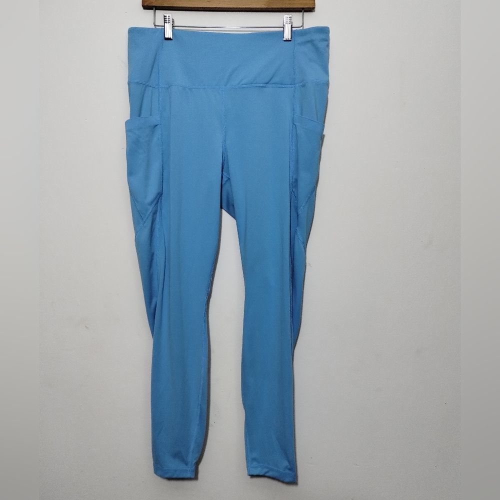 Member's Mark Women's Everyday High Rise Full Legging Blue Hills Pockets Sz XXL